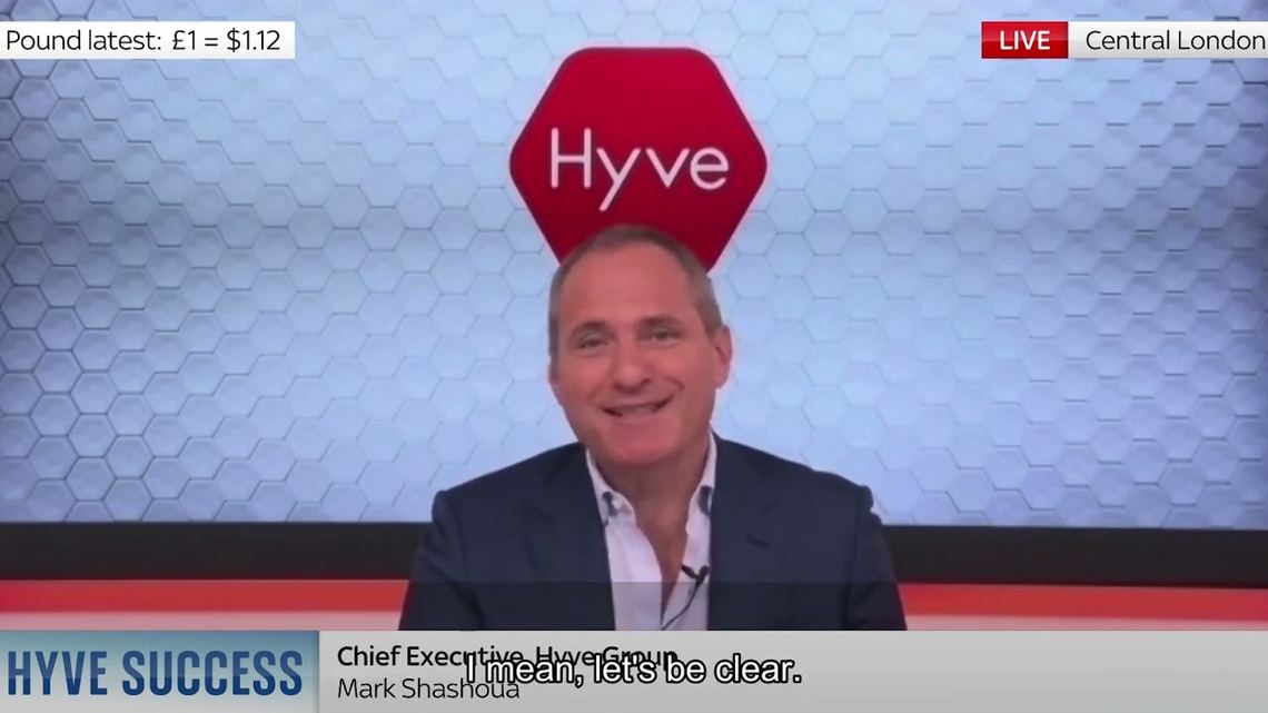Ian King, Sky News live interview with Hyve CEO Mark Shashoua